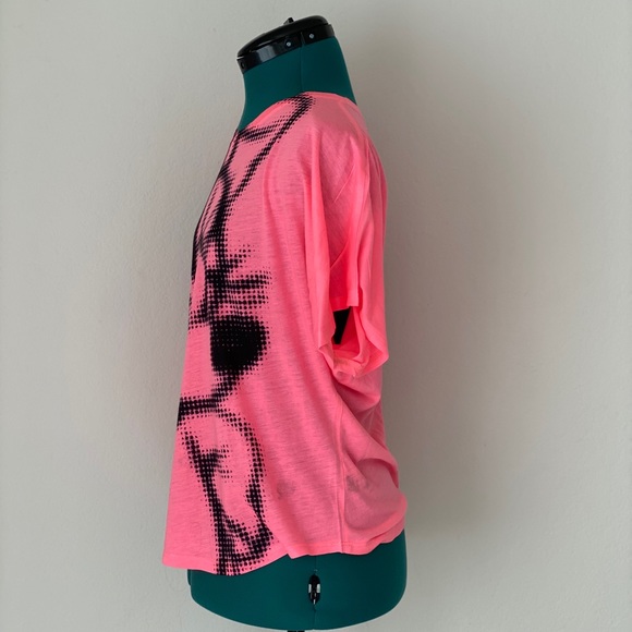 Neon pink Minnie mouse Disney blouse sz L - Picture 3 of 10